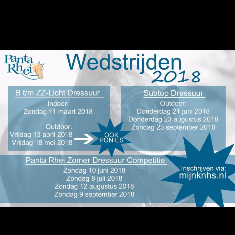 Startlijsten tweede wedstrijd Zomer Dressuur Competitie