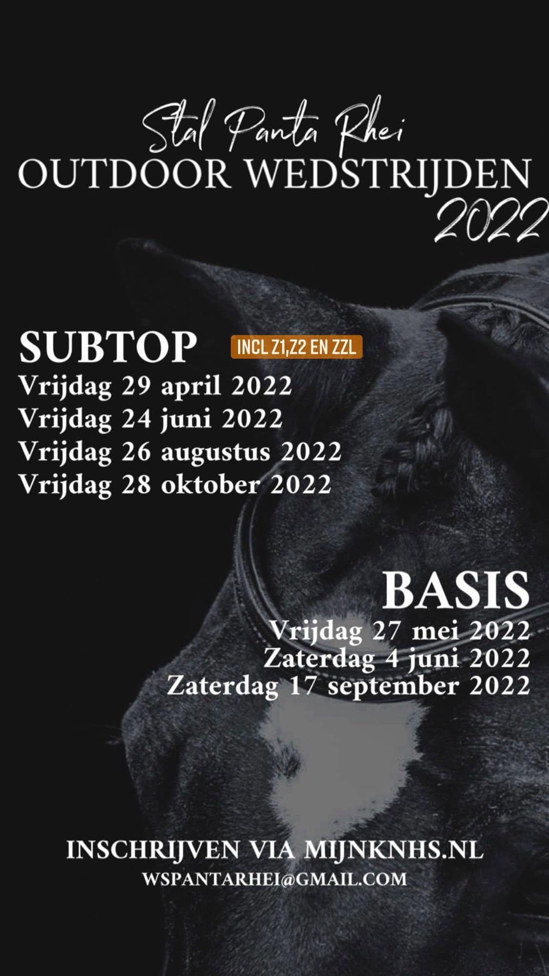 Definitieve startlijst Subtop 26 augustus