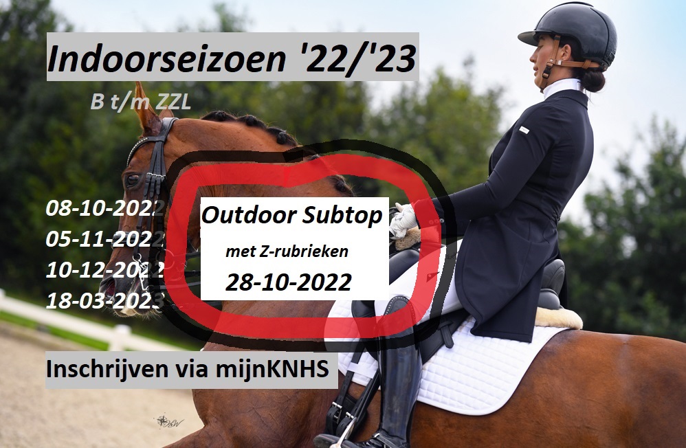 Nog één Subtop dit outdoorseizoen! Met Z-rubrieken en inschrijven kan nog!